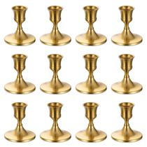 Conjunto de castiçais de metal dourado Sziqiqi de 12, 7 cm de altura Conjunto de castiçais de metal dourado Sziqiqi de 12, 7 cm de altura