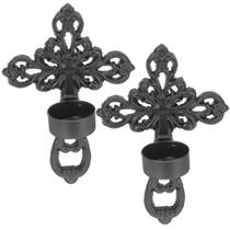 Conjunto de castiçais de parede OUNONA Matte Black Metal 2 Set Conjunto de castiçais de parede OUNONA Matte Black Metal 2 Set