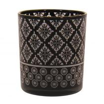 Conjunto de castiçais de vidro preto - 4 pcs 8,8cm x 10cm