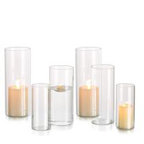 Conjunto de castiçais Glasseam Glass Candle Cylinders Clear Conjunto de castiçais Glasseam Glass Candle Cylinders Clear