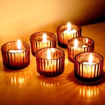 Conjunto de castiçais Tealight VOHO Decorative Glass Brown x24