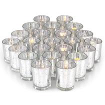 Conjunto de castiçais votivos Volens Silver Mercury Glass x72