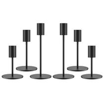 Conjunto de castiçais zeochyni Black Metal para vela cônica