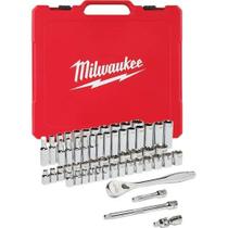 Conjunto de catraca e soquete Milwaukee 56 Pc 3/8 Dr SAE & Metric