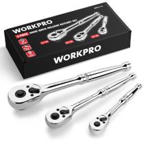 Conjunto de catracas WORKPRO Chave de catraca de 72 dentes, 1/4, 3/8, 1/2