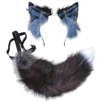 Conjunto de cauda Ekwikzz Wolf Ears, cosplay fofo e ajustável Conjunto de cauda Ekwikzz Wolf Ears, cosplay fofo e ajustável