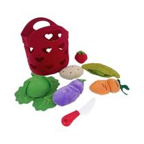 Conjunto De Cesta De Alimentos De Feltro Para Crianças 8 Peças Brinquedo De Cozinha De Feltro Macio Conjunto De Cesta De Alimentos De Feltro Para Crianças 8 Peças Brinquedo De Cozinha De Feltro Macio