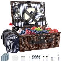 Conjunto de cesta de piquenique YPShuye para 4 pessoas com cobertor e bolsa isolada