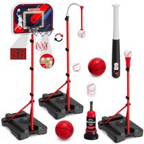 Conjunto de cesta e bola de basquete HYES 4 em 1 para crianças de 3 a 5 Conjunto de cesta e bola de basquete HYES 4 em 1 para crianças de 3 a 5