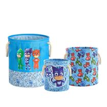 Conjunto de cestas de armazenamento de brinquedos Idea Nuova PJ Mask 3 peças