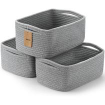 Conjunto de cestas de corda de algodão cinza Maxuni, 3 peças, 30x20x13 cm