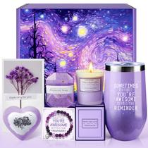 Conjunto de cestas de presentes de spa Apjielop Relaxing Lavender para mulheres