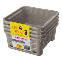 Conjunto de Cestas Empilhável Leve 4 Pague 3 Unidades 746ml - Sanremo