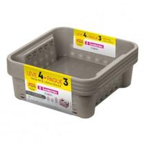 Conjunto de Cestas Empilhável Leve 4 Pague 3 Unidades Verde 1.6l - Sanremo