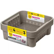 conjunto de cestas empilhavel leve 4 pague 3 unidades verde 1.6L Sanremo