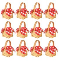 Conjunto de Cestas Mini Trançadas VELATYVIO 12 peças com Guardanapos