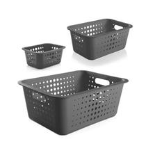 Conjunto de Cestas Organizadoras Chumbo 4 Peças - Ou Conjunto de Cestas Organizadoras Chumbo 4 Peças - Ou