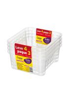 Conjunto de Cestas Sanremo Cristal Quadrado Leve 4 Pague 3 746ml