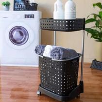 Conjunto de Cesto Duplo Lavanderia Com Rodinhas Conjunto de Cesto Duplo Lavanderia Com Rodinhas