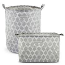Conjunto De Cesto Para Roupa-brinquedo E Cesto Organizador Retangular Cinza - Listrada Conjunto De Cesto Para Roupa-brinquedo E Cesto Organizador Retangular Cinza - Listrada
