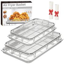 Conjunto de cestos antiaderentes de aço inoxidável THORSES, conjunto de 2 cestos para fritadeiras Conjunto de cestos antiaderentes de aço inoxidável THORSES, conjunto de 2 cestos para fritadeiras