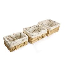 Conjunto de Cestos de Palha Organizador Decorativo Retangular Conjunto de Cestos de Palha Organizador Decorativo Retangular