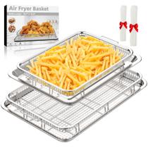 Conjunto de cestos e bandejas para fritadeiras de ar condicionado DEGOVIN em aço inoxidável Conjunto de cestos e bandejas para fritadeiras de ar condicionado DEGOVIN em aço inoxidável