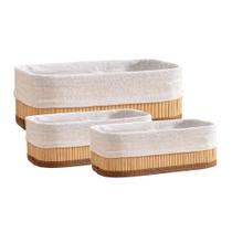 Conjunto de Cestos Organizadores em Bambu - 3 Peças - Casita Conjunto de Cestos Organizadores em Bambu - 3 Peças - Casita