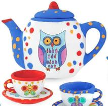 Conjunto De Chá Art E Craft Coruja Para Colorir 13 Peças Conjunto De Chá Art E Craft Coruja Para Colorir 13 Peças