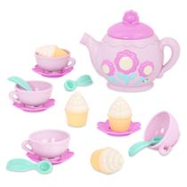 Conjunto de chá Battat Play Circle Singing Teapot Toy 3 anos ou mais, 17 unidades