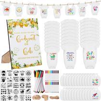 Conjunto de chá de bebê Pydeeirom 201 unidades com babador e macacão (laranja)