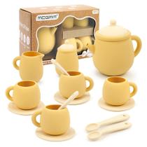 Conjunto de chá de brinquedo MCGMITT Silicone Tea Party, 15 unidades para crianças de 3 a 6 anos Conjunto de chá de brinquedo MCGMITT Silicone Tea Party, 15 unidades para crianças de 3 a 6 anos