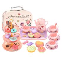 Conjunto de chá de brinquedo para meninas Princess Tea Time com carregando C Conjunto de chá de brinquedo para meninas Princess Tea Time com carregando C