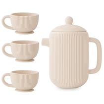 Conjunto de chá de silicone para bebês mushie, 4 peças, cozinha de 10 meses ou mais Conjunto de chá de silicone para bebês mushie, 4 peças, cozinha de 10 meses ou mais
