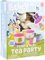 Conjunto de chá Horizon Group USA Bluey Paint & Play de 6 peças de madeira Conjunto de chá Horizon Group USA Bluey Paint & Play de 6 peças de madeira