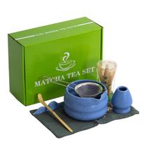 Conjunto de chá Matcha DWEHIXBUY 7 unidades com tigela, batedor, suporte e peneira