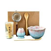 Conjunto De Chá Matcha Em Forma De Flor Com 6 Peças, Batedor De Bambu Japonês, Colher De Chá E