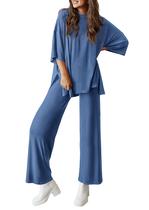 Conjunto de Chándal PRETTYGARDEN de Dos Piezas Azul Talla Large Conjunto de Chándal PRETTYGARDEN de Dos Piezas Azul Talla Large