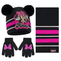 Conjunto de chapéu, cachecol e luvas de inverno Disney Minnie Mouse Girl