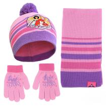 Conjunto de chapéu, cachecol e luvas de inverno Disney Princess Girls 4-7y