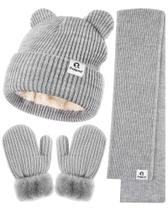 Conjunto de chapéu de inverno, luvas e cachecol para bebês e crianças ZUPPAD Conjunto de chapéu de inverno, luvas e cachecol para bebês e crianças ZUPPAD
