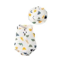 Conjunto De Chapéu E Body Com Estampa De Dinossauro Para Bebês Recém-nascidos, Roupa Fofa De Verão