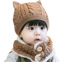 Conjunto de chapéu e cachecol Bienvenu Baby, forrado de lã para 1 a 3 anos Conjunto de chapéu e cachecol Bienvenu Baby, forrado de lã para 1 a 3 anos