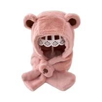 Conjunto De Chapéu E Cachecol De Pelúcia De Urso Teddy Para Meninos E Meninas, Gorro De Inverno Conjunto De Chapéu E Cachecol De Pelúcia De Urso Teddy Para Meninos E Meninas, Gorro De Inverno
