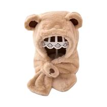 Conjunto De Chapéu E Cachecol De Pelúcia De Urso Teddy Para Meninos E Meninas, Gorro De Inverno