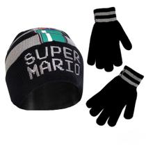 Conjunto de Chapéu e Luvas de Inverno Infantil Nintendo Super Mario (4-7 anos)