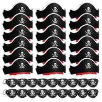 Conjunto de chapéu e tapa-olhos pirata Legigo, 36 unidades para cosplay de festa Conjunto de chapéu e tapa-olhos pirata Legigo, 36 unidades para cosplay de festa