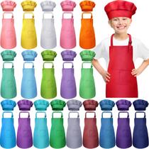 Conjunto de chapéus Apron Chef Handepo Kids 7-13 anos, 40 unidades multicoloridas