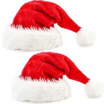 Conjunto de chapéus de Papai Noel Kockuu Fluffy Red com aba de pelúcia para adultos