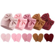 Conjunto de chapéus e luvas para bebês AQOKKA Infant Bow Conjunto de chapéus e luvas para bebês AQOKKA Infant Bow